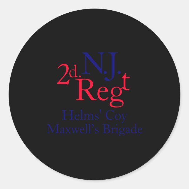 Sticker Rond 2nd New Jersey Regiment  (Devant)