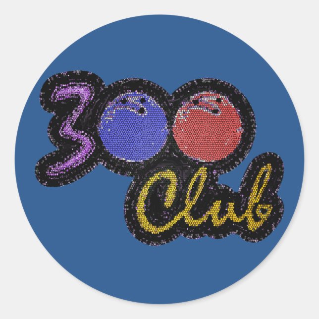 STICKER ROND 300 CLUB JEU PARFAIT EN BOWLING (Devant)