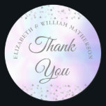 Sticker Rond 30e anniversaire de Mariage Coeurs Merci Pearl<br><div class="desc">Coeurs du 30e anniversaire confetti perle merci,  autocollant rond classique. Conçu pour coordonner avec notre collection Confetti Pearl des Coeurs du 30e Anniversaire. Doté de coeurs délicats confettis. Personnalisez avec vos noms.</div>