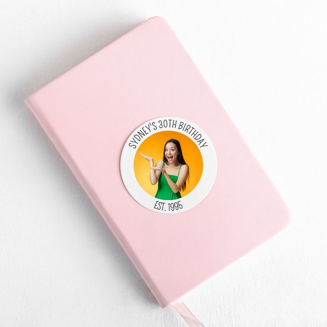 Sticker Rond 30e anniversaire Décoration personnalisée 21e avec (Créateur téléchargé)