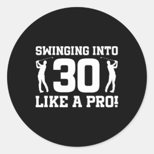 Sticker Rond 30e anniversaire Golf 30 ans Joueur de golf