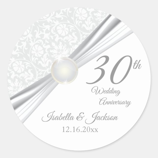 Sticker Rond 30e Mariage Pearl Conception (Devant)