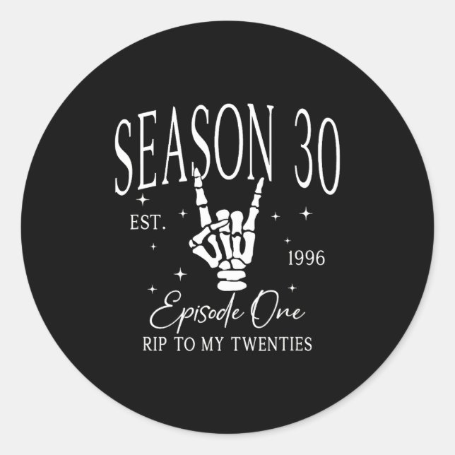 Sticker Rond 30ème 1996 Rip 20s Mort (Devant)