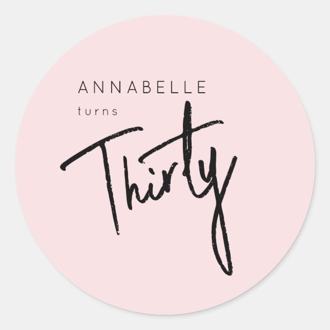 Sticker Rond 30ème Trente-trentième anniversaire moderne (Devant)