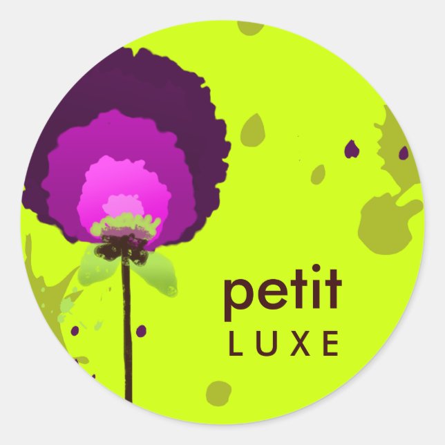 Sticker Rond 311 Alluring Purple Allium Neon Green (Devant)