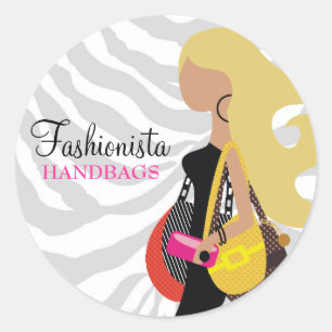 Sticker Rond 311 Blonde Fashionista Purses Zebra