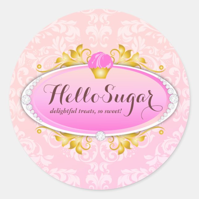 Sticker Rond 311 Boulangerie à sucre personnalisable Hello (Devant)