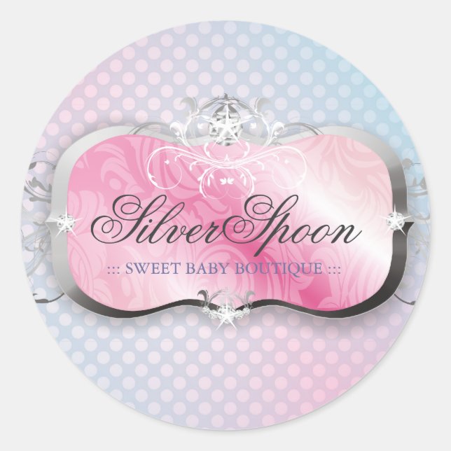 Sticker Rond 311 Boutique bébé cuillère d'argent (Devant)