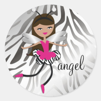 Sticker Rond 311 Branché Ange bébé "Tan"