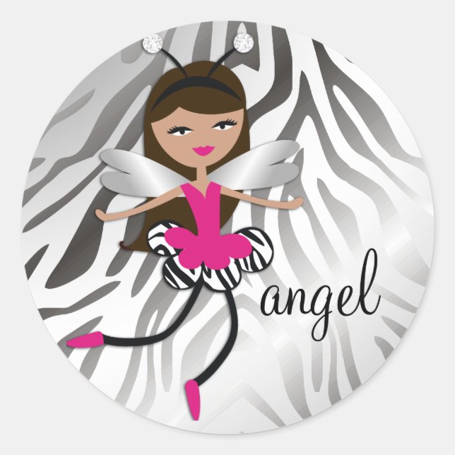 Sticker Rond 311 Branché Ange bébé "Tan" (Devant)