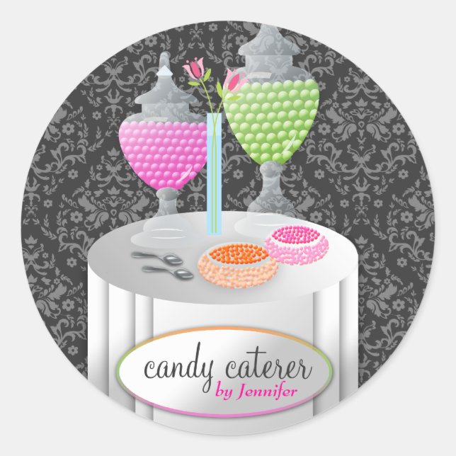 Sticker Rond 311-Candy Caterer | Damas gris (Devant)