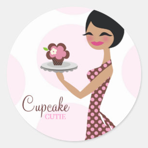 Sticker Rond 311-Carlie l'autocollant Cupcake Cutie