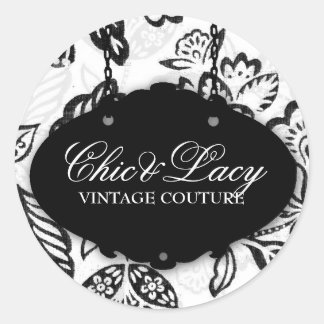 Sticker Rond 311 Chic et Lacey noir et blanc