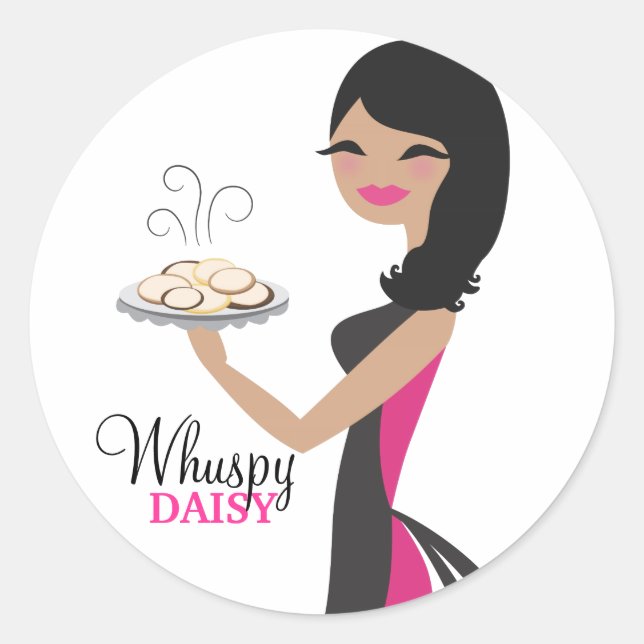 Sticker Rond 311 Daisy Cookie Cutie | Wavy Brunette (Devant)
