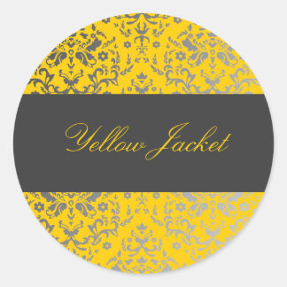 Sticker Rond 311-Dazzling Damask Jaune Veste
