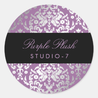 Sticker Rond 311 Dazzling Damask Purple Plush