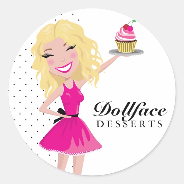 Sticker Rond 311 Dollface Desserts Blondie (Devant)
