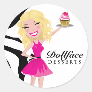 Sticker Rond 311 Dollface Desserts Blondie Zebra
