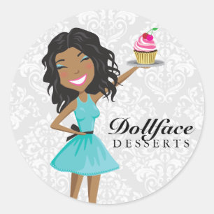 Sticker Rond 311 Dollface Desserts Ebonie boîte cadeau bleu Dam