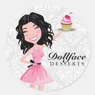 Sticker Rond 311 Dollface Desserts Kohlie Damask