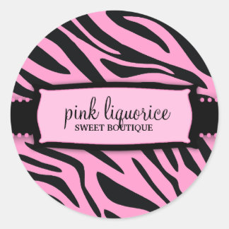 Sticker Rond 311 Glacage sur le gâteau de la Licorice rose Zebr