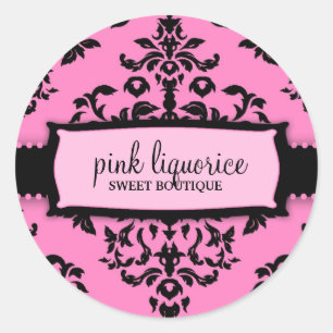 Sticker Rond 311 Glace sur la réglisse rose de gâteau