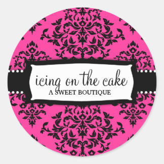Sticker Rond 311 Glacé sur le gâteau rose chaud