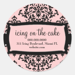 Sticker Rond 311 Glacé sur le gâteau rose sucré