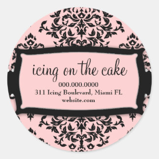 Sticker Rond 311 Glacé sur le gâteau rose sucré