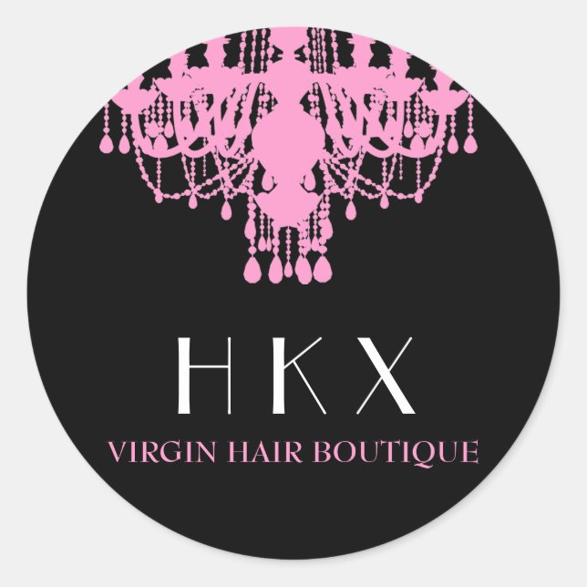 Sticker Rond 311 Glitz Boutique Chandelier rose (Devant)
