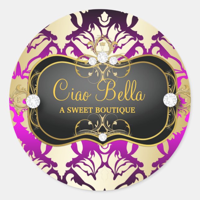 Sticker Rond 311 Jet Black Ciao Bella Rose Sass (Devant)