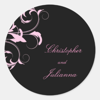 Sticker Rond 311-Julianna Pink Licorice Damask