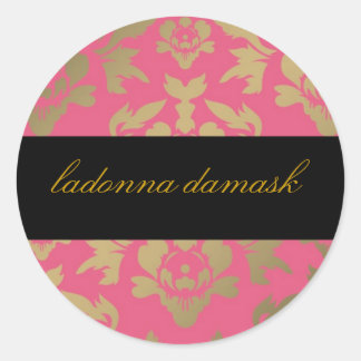 Sticker Rond 311 Ladonna Damask Pink