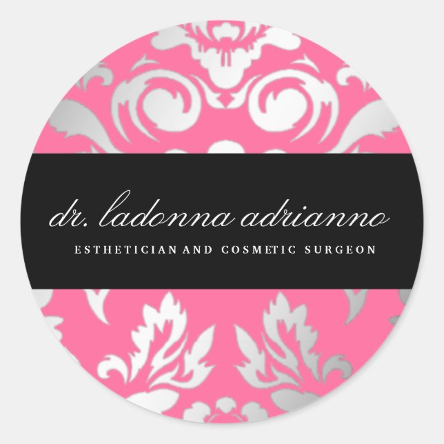 Sticker Rond 311-Ladonna Damask Rose rose (Devant)