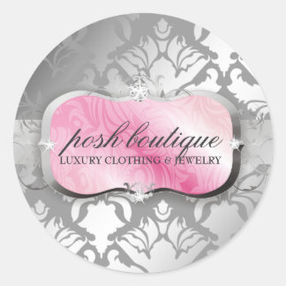 Sticker Rond 311-Lavish Pink Platter & Damask Shimmer