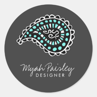 Sticker Rond 311 Myah Paisley Lavender Mint Green