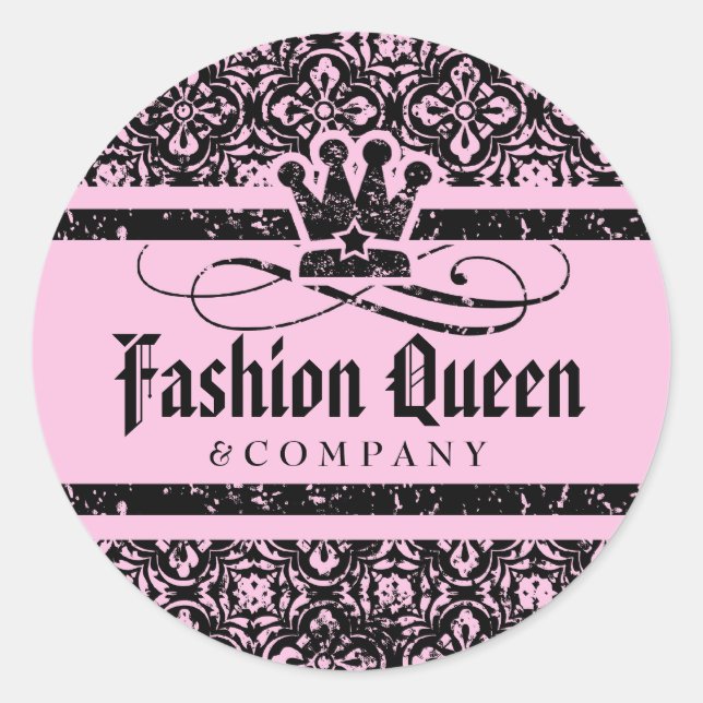Sticker Rond 311 PInk Grunge Queen (Devant)
