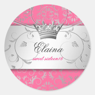 Sticker Rond 311-Silver devinent l'autocollant rose succulent