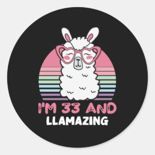 Sticker Rond 33 ans Anniversaire lamazing 33ème anniversaire Ll