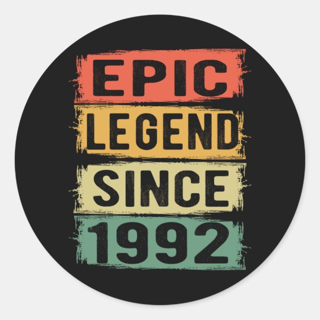 Sticker Rond 33 ans Vieux Anniversaire Epic Légende 33e anniver (Devant)