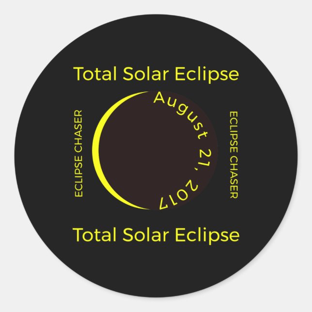 Sticker Rond #34 ; Chaser éclipse #34 ; Éclipse solaire totale  (Devant)