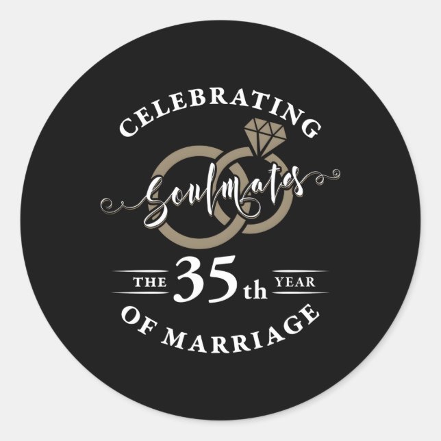 Sticker Rond 35E Anniversaire Du Mariage 35 Ans De Mariage (Devant)