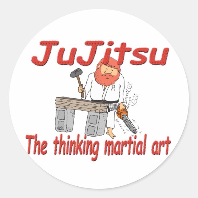 Sticker Rond 363 JuJitsu pensée art martial dessin animé (Devant)