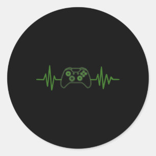 Sticker Rond 365 Gamer Heartbeat Tee Pour Joueurs De Jeux Vidéo