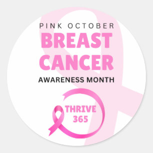 Sticker Rond 365 Mois de sensibilisation au cancer du sein 2024