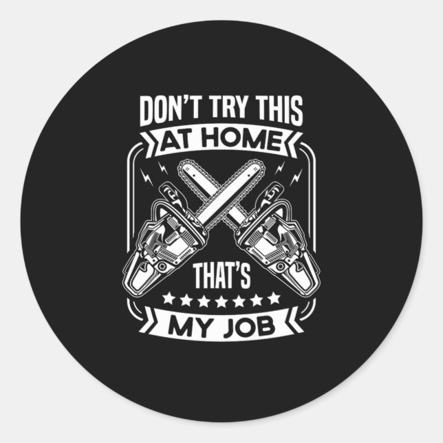 Sticker Rond 36.Arborist for a Tree trimmer (Devant)