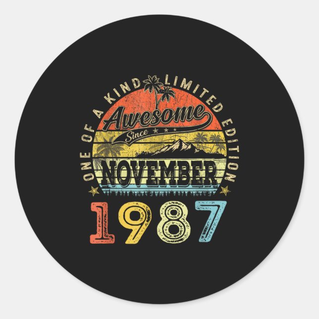 Sticker Rond 38 Limited Edition 1987 One Of A Kind November 38t (Devant)