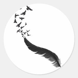 Sticker Rond 3947367_15653147_feder_voegel_orig.png