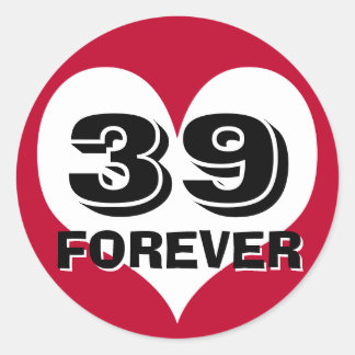 Sticker Rond 39 FOREVER Heart
