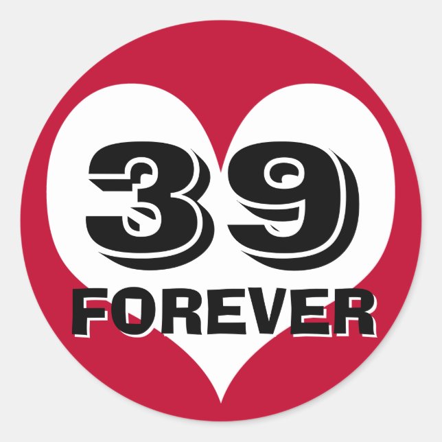 Sticker Rond 39 FOREVER Heart (Devant)
